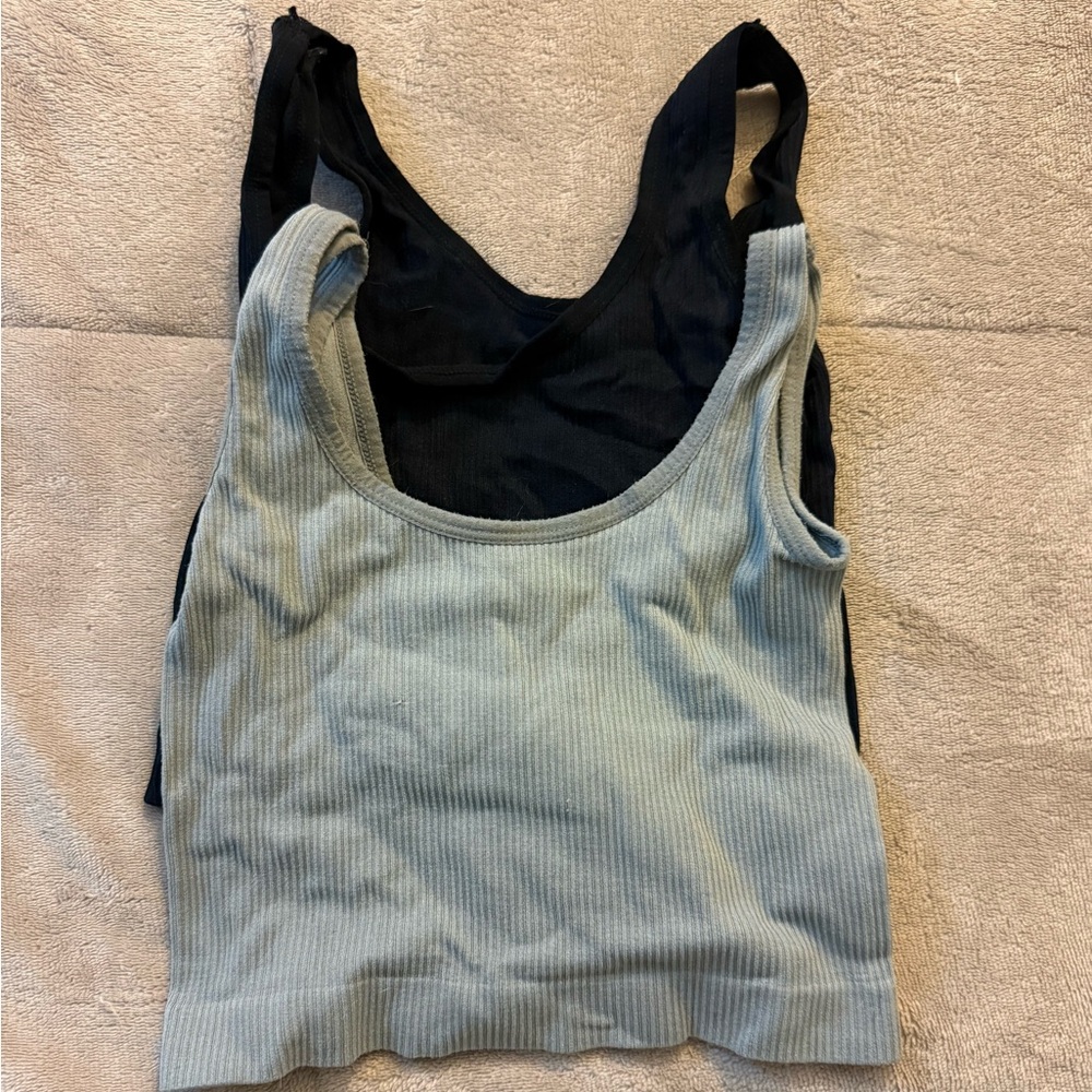 Amazon Ribbed Tank Top Set - Black & Gray - Picture 3 of 6